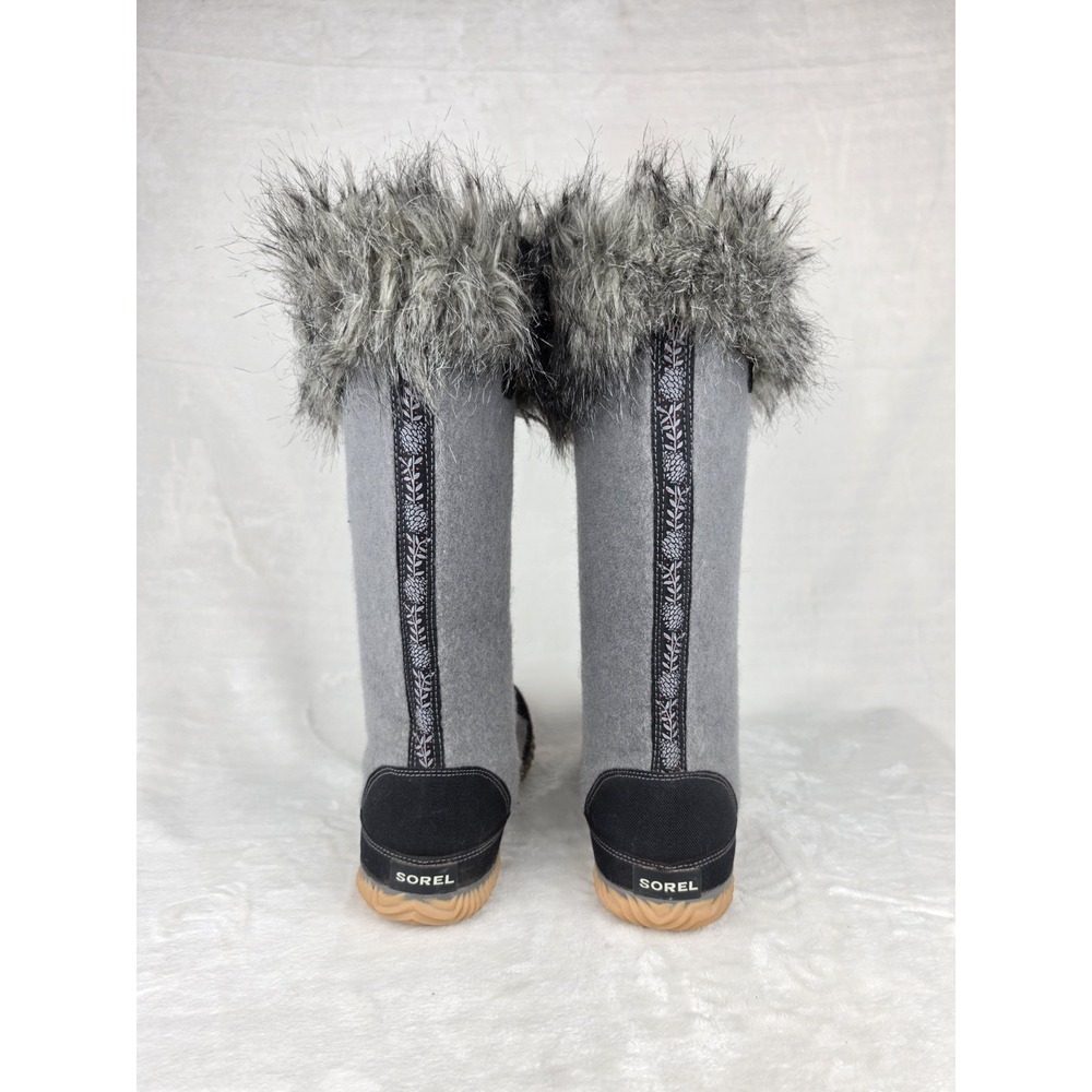 Sorel Cozy Cate NL1883-060 Womens Sz 9 Gray Black Faux Fur Waterproof Boots - Picture 3 of 7